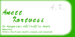 anett kortvesi business card